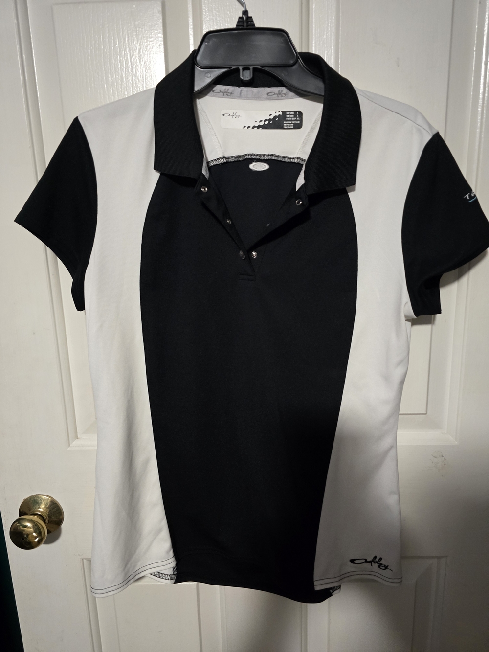 Oakley Black and White Athletic Polo